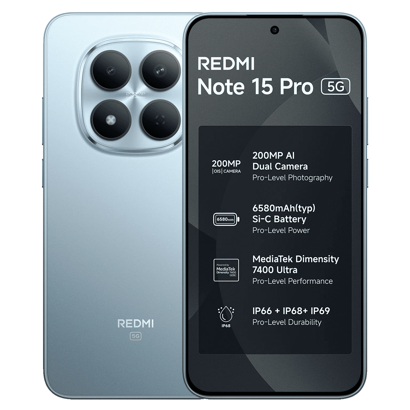 Buy Redmi Note 15 Pro 5G (8GB RAM, 256GB, Mirage Blue) Online - Croma